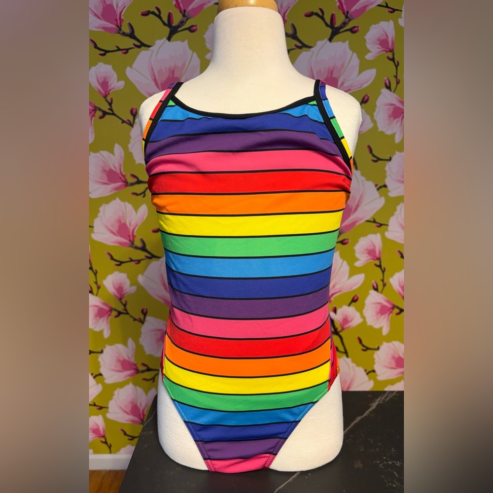 Rainbow Striped Women's One Piece Swimsuit